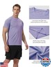 Pausel Men's Rash Guard Swim Shirts Short Sleeve UV Sun Protection Quick Dry UPF 50+ SPF Fishing Beach Water Shirt Lilac Purple XXL