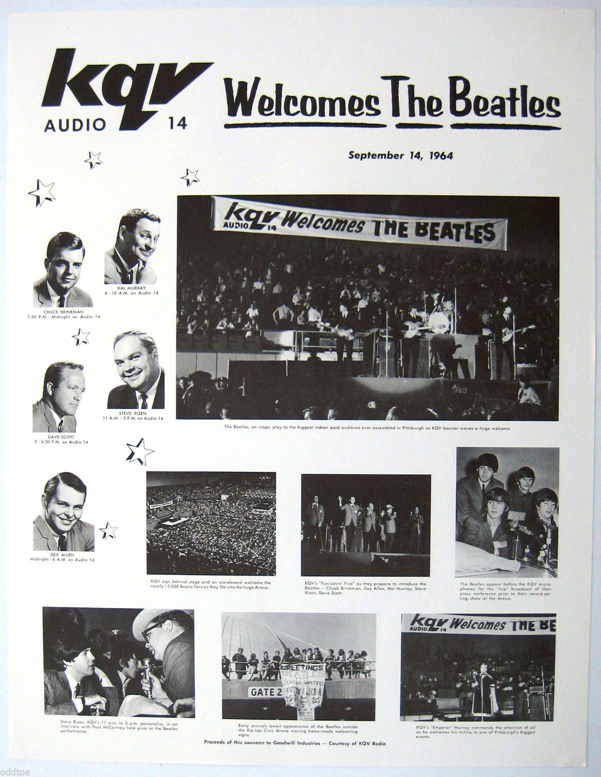 THE BEATLES Poster 1964 KQV Welcomes The Beatles | eBay