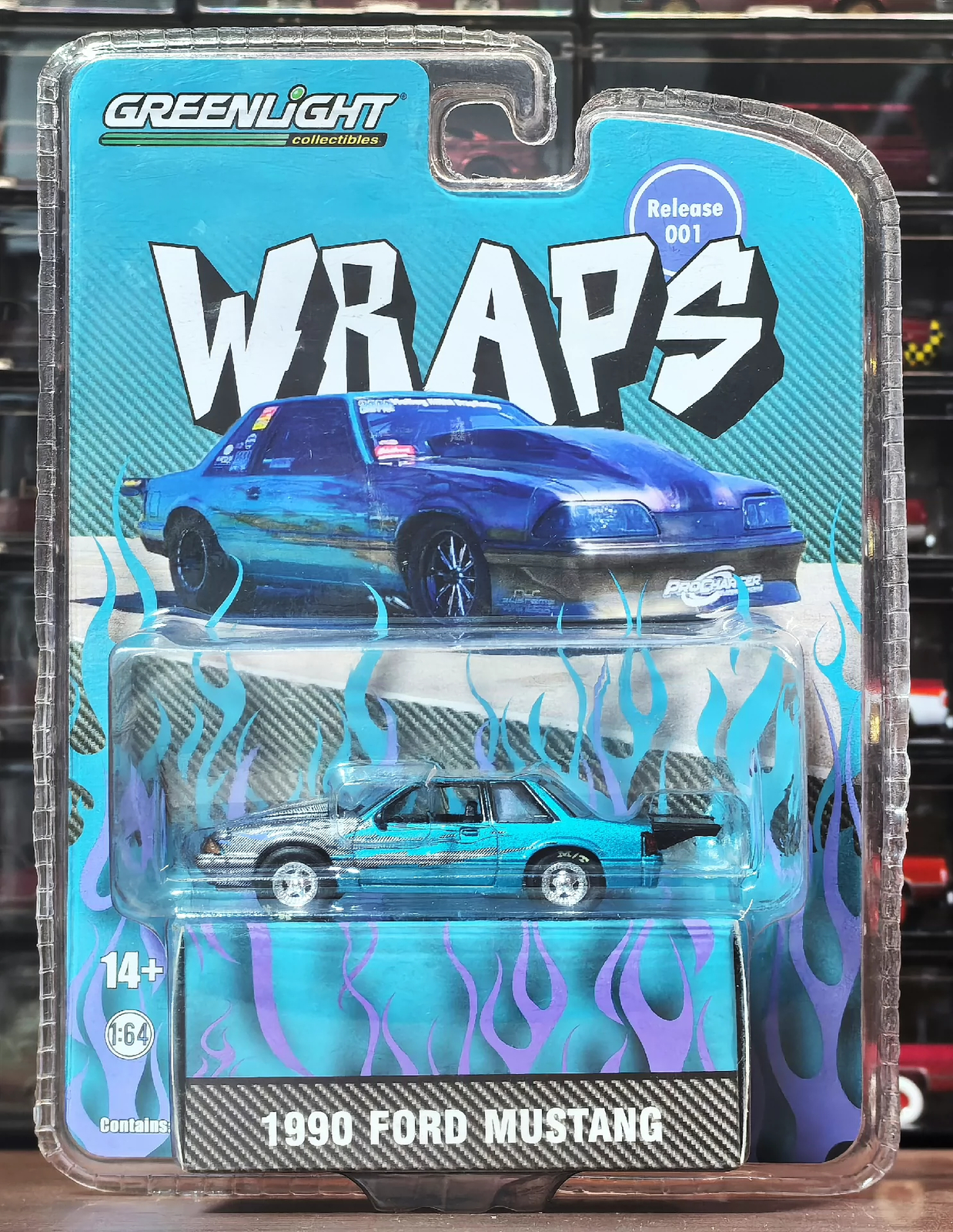 グリーンライト　1990 Ford Mustang WRAPS Greenlight 1/64 Wraps 1990 Ford Mustang Die-Cast Car Model