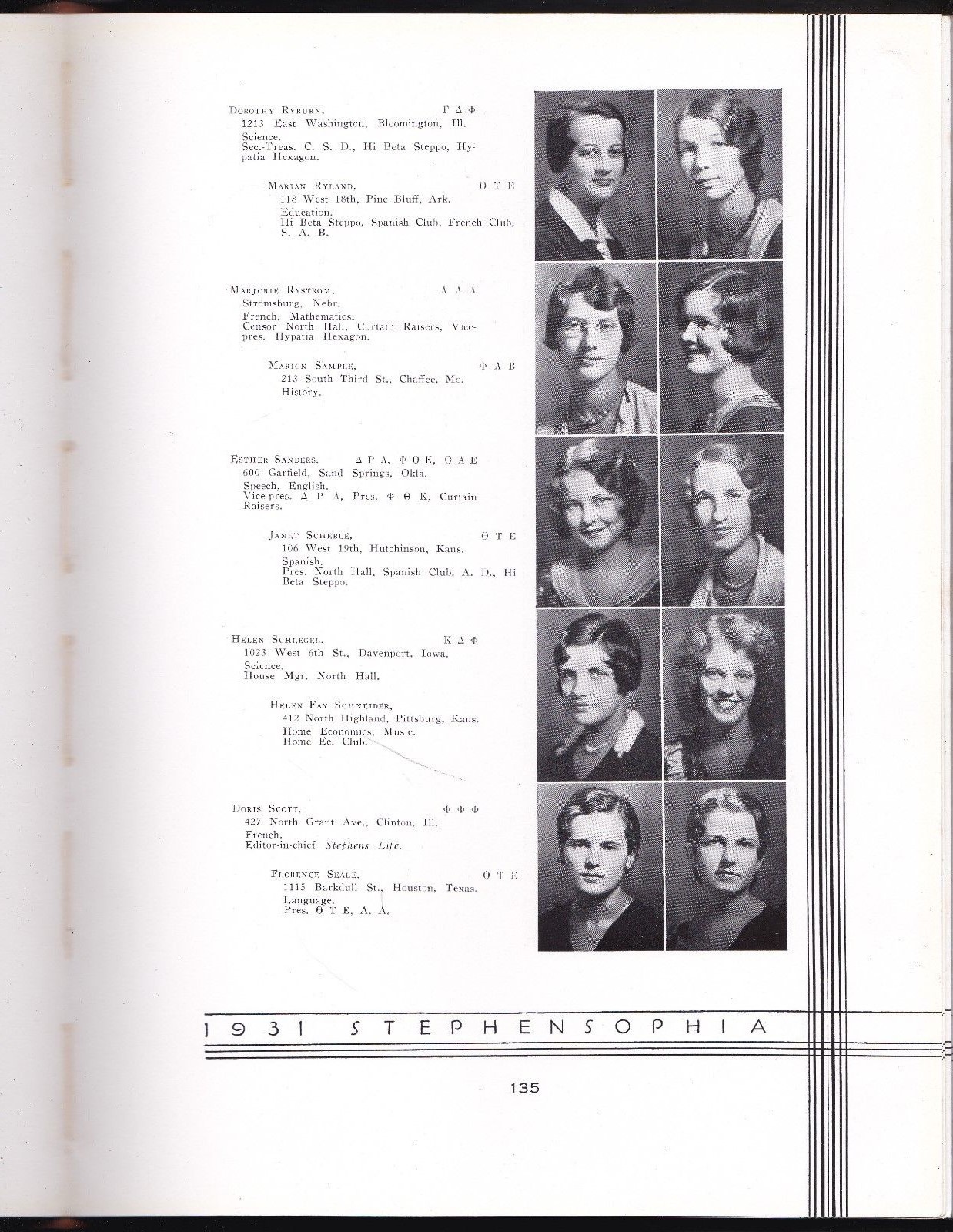 1931 Stephens College Year Book The Stephonsophia Columbia, Missouri