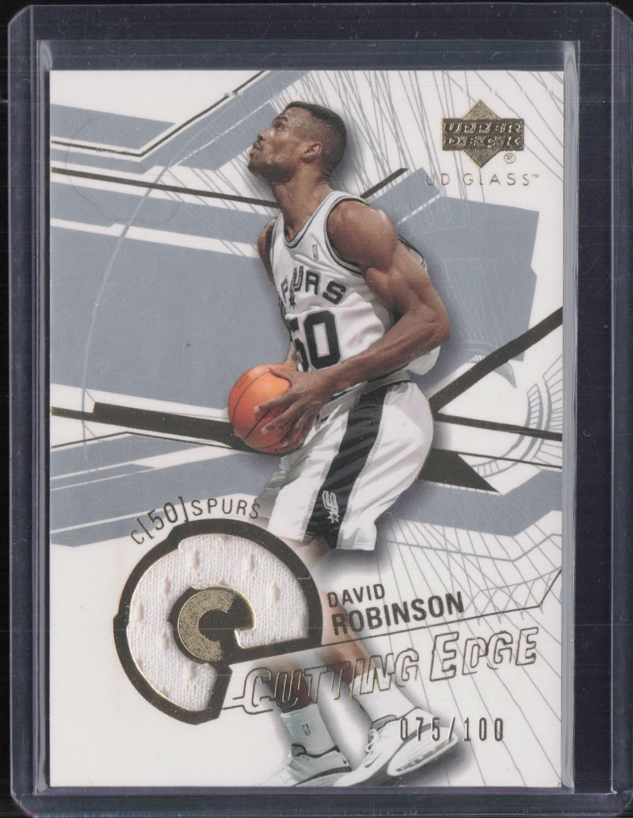2004 Upper Deck Glass Cutting Edge David Robinson 75/100 Jersey