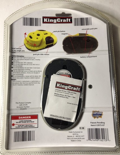 3-in-1 KingCraft Swivel Laser Level Mouse - Any Angle - Hands Free Operation