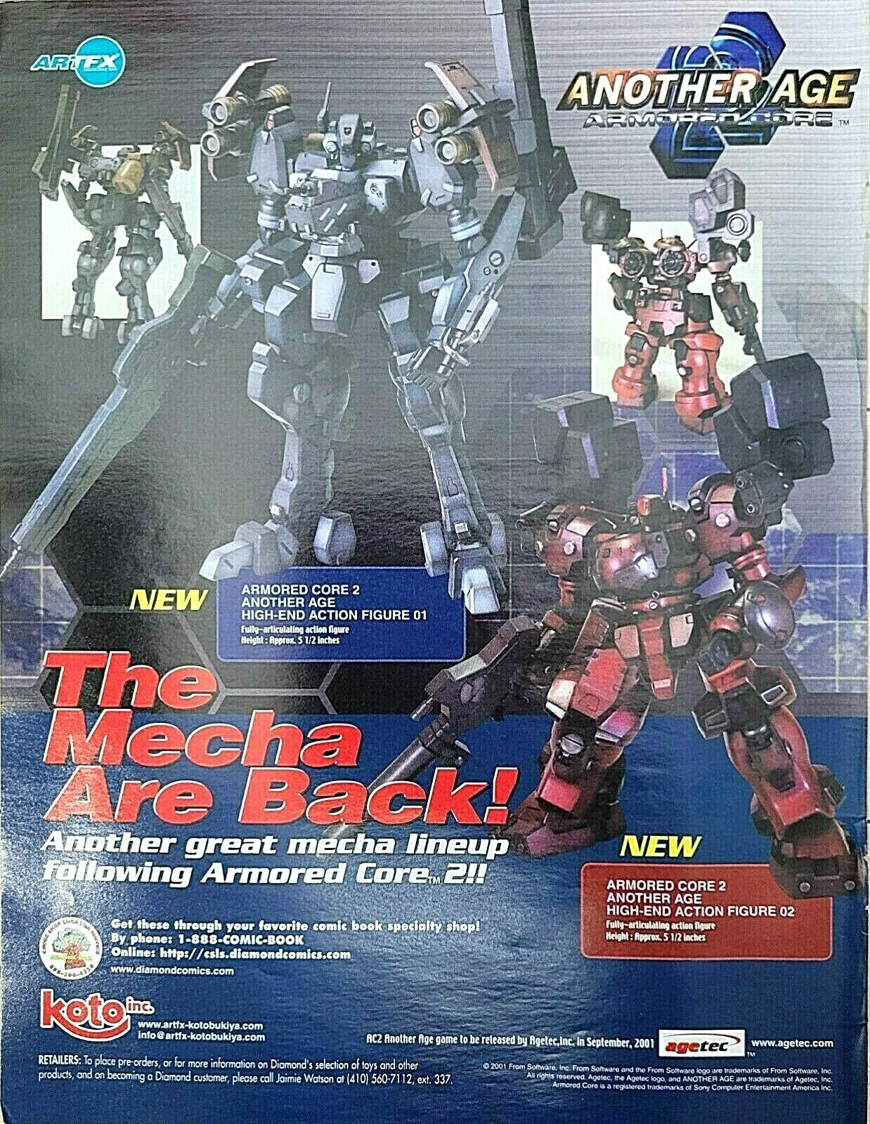 2001 ARMORED CORE 2 Video Game Action Figure 01 & 02 = TRADE 2001 ARMORED CORE 2 Video Game Action Figure 01 & 02 = TRADE