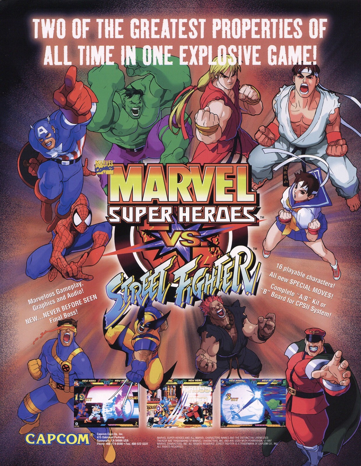 MarvelSuperHeroes VS Street Fighterポスター Street Fighter Vs Marvel Super Heros Poster - Etsy