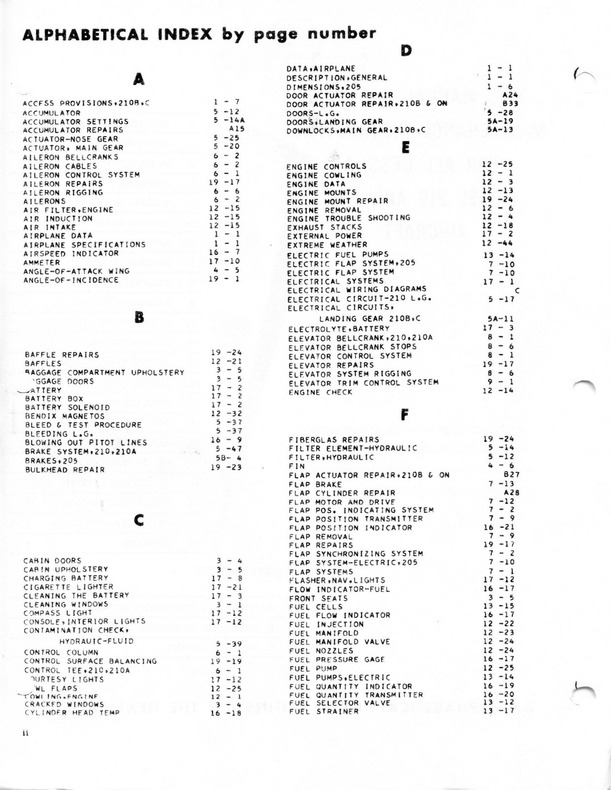 CESSNA 200 SERIES SERVICE MANUAL - JANUARY, 1963