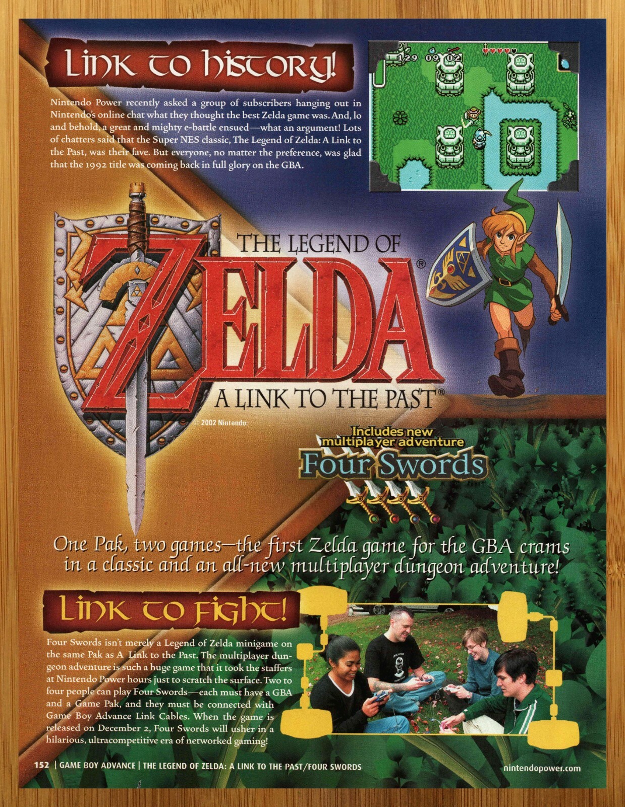 2002 Zelda A Link to the Past/Four Swords GBA Print Ad 2002 Zelda A Link to the Past/Four Swords GBA Print Ad