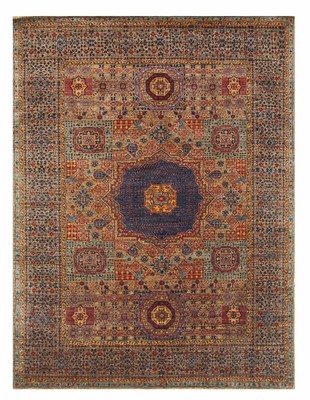 5 x 7 ft Taupe Gray Mamluk Afghan Hand Knotted Medallion Area Rug