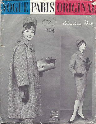 1959 Vintage VOGUE Sewing Pattern B34 SUIT COAT JACKET SKIRT