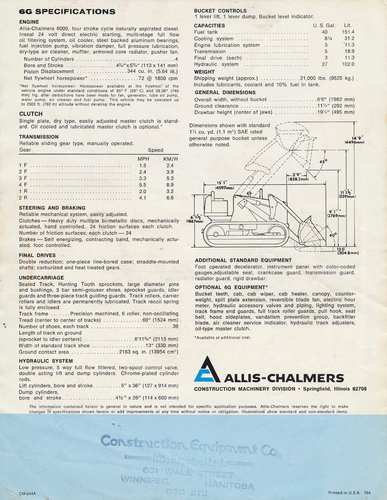 Vintage Allis-Chalmers 6G Crawler Loader & 840 Wheel Loader Sales Brochures (2)