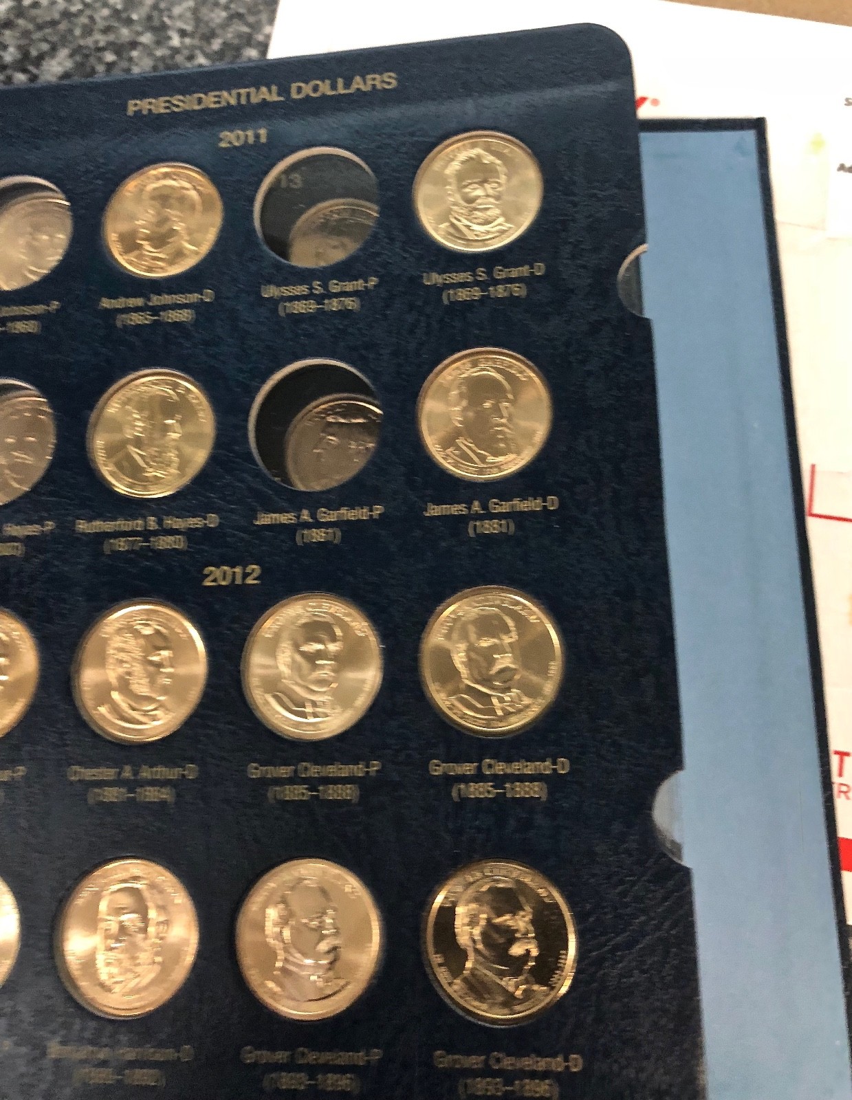 Presidential Dollars Set Partial  P&D (59) Uncirculated coins Whitman Folder