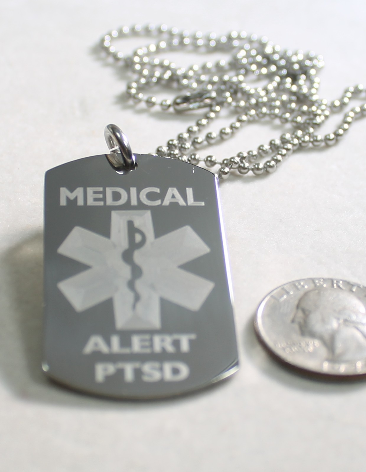 silver medical alert dog tags