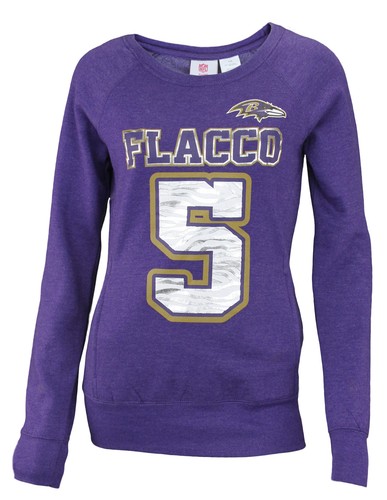Толстовка с круглым вырезом NFL Juniors Baltimore Ravens Joe Flacco #5 — фиолетовая
