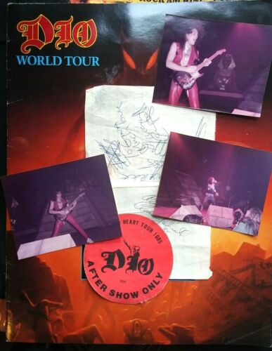 Ronnie James DIO World Tour Program + Pass + Signed + Photo