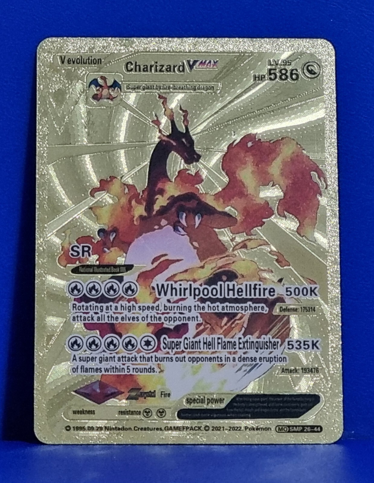 Charizard Vmax LV.95 SMP 26-44 Gold Color English Pokemon Charizard Vmax LV.95 SMP 26-44 Gold Color English Pokemon