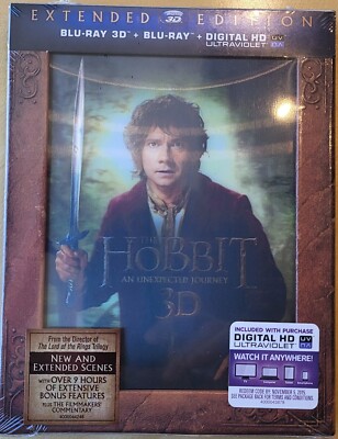 The Hobbit: An Unexpected Journey (3D Blu-ray + Blu-ray + Digital) NEW, Sealed!