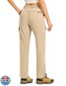 Gopune Women's Hiking Cargo Pants Lightweight Quick Dry Water Resistant Camping Work Travel Pants Light Khaki,S