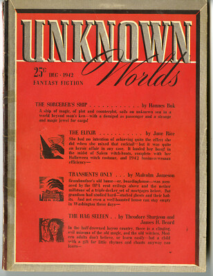 UNKNOWN WORLDS   Pulp   December 1942   Vol. 6 #4   HANNES BOK , STURGEON/BEARD