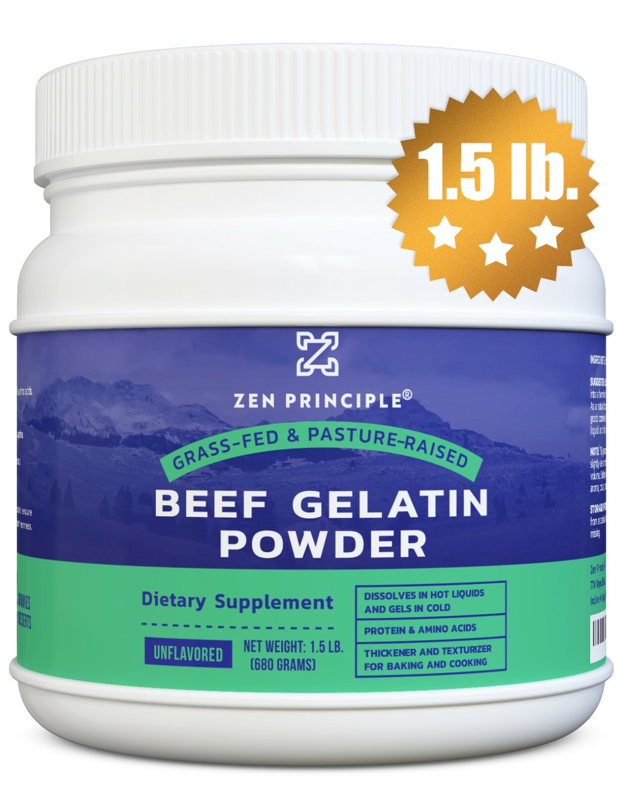 GrassFed Gelatin Powder, 1.5 lb. Cooking and Baking. Gummies Desserts