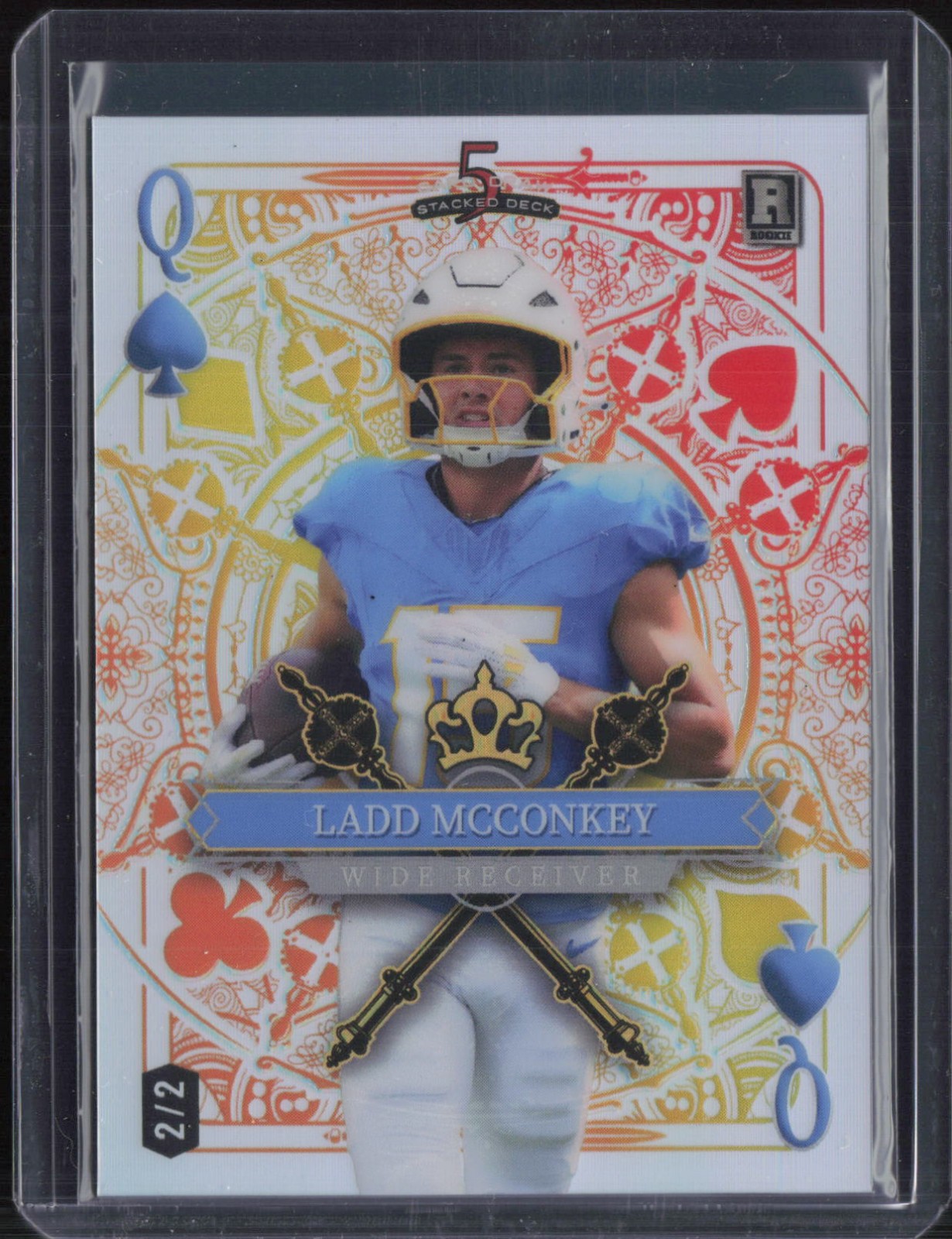 2024 Wild Card 5 Card Draw Stacked Deck Ladd McConkey 2/2 RC Rookie