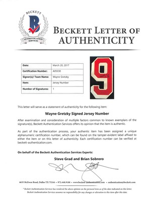 Rangers Wayne Gretzky Authentic Signed Blue jersey BAS #A05030