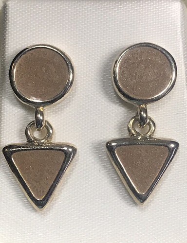 Vintage Weekender Gold Tone Brown Enamel Dangle Earrings