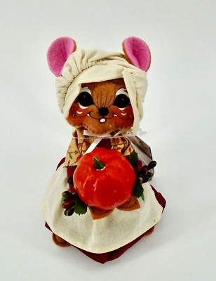Annalee Pilgrim Pumpkin Mouse 6'' Doll 2021 Thanksgiving Bonnet