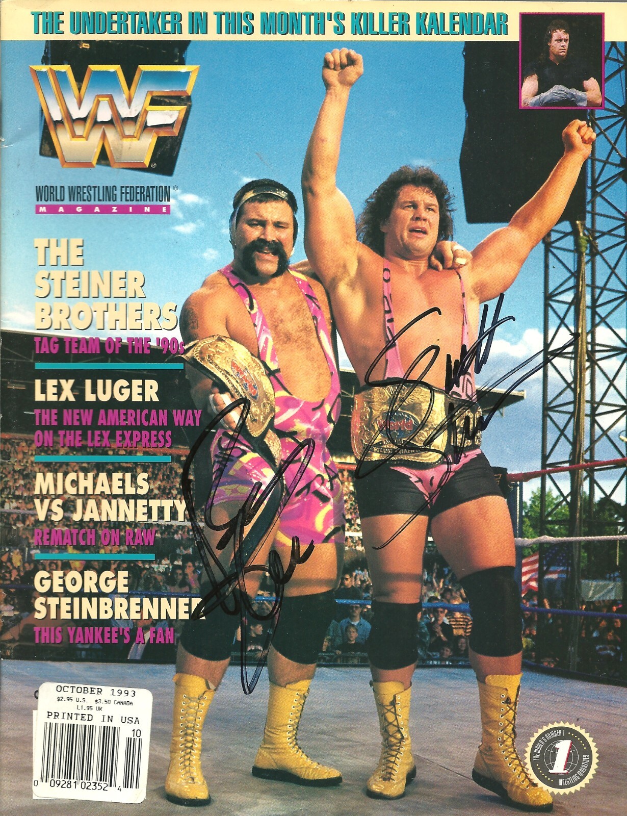 その他 Bill magazine AM732 Steiner Brothers signed Vintage WWF Wrestling Magazine
