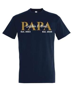 PAPA Herren T-Shirt bedrucken mit Wunschname & Datum personalisiert Geschenk