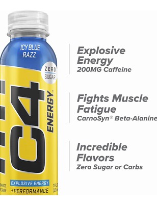C4 12 Bottles Pre-Workout Icy Blue Razz 08/24