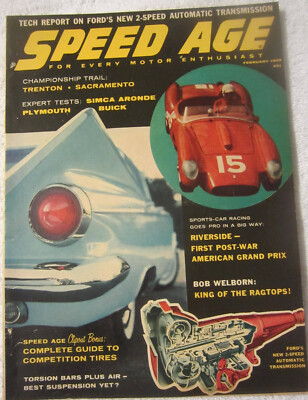 1959 Feb SPEED AGE MAGAZINE  RIVERSIDE BOB WELBORN NASCAR Ragtops,auto,vintage