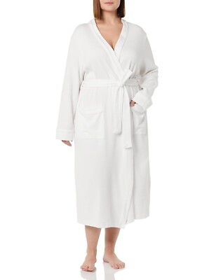 Amazon Essentials Women's Lightweight Waffle Full-Length Robe White Size - L