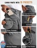 TBMPOY Men's Water Resistant Cargo Work Pants Ripstop Tactical Hiking Military Construction Pants 10 Pockets Dark Grey 36