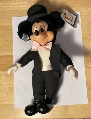 Vintage Mickey Mouse Doll 3581 Wearing Tux Top Hat Walt Disney Applause eBay