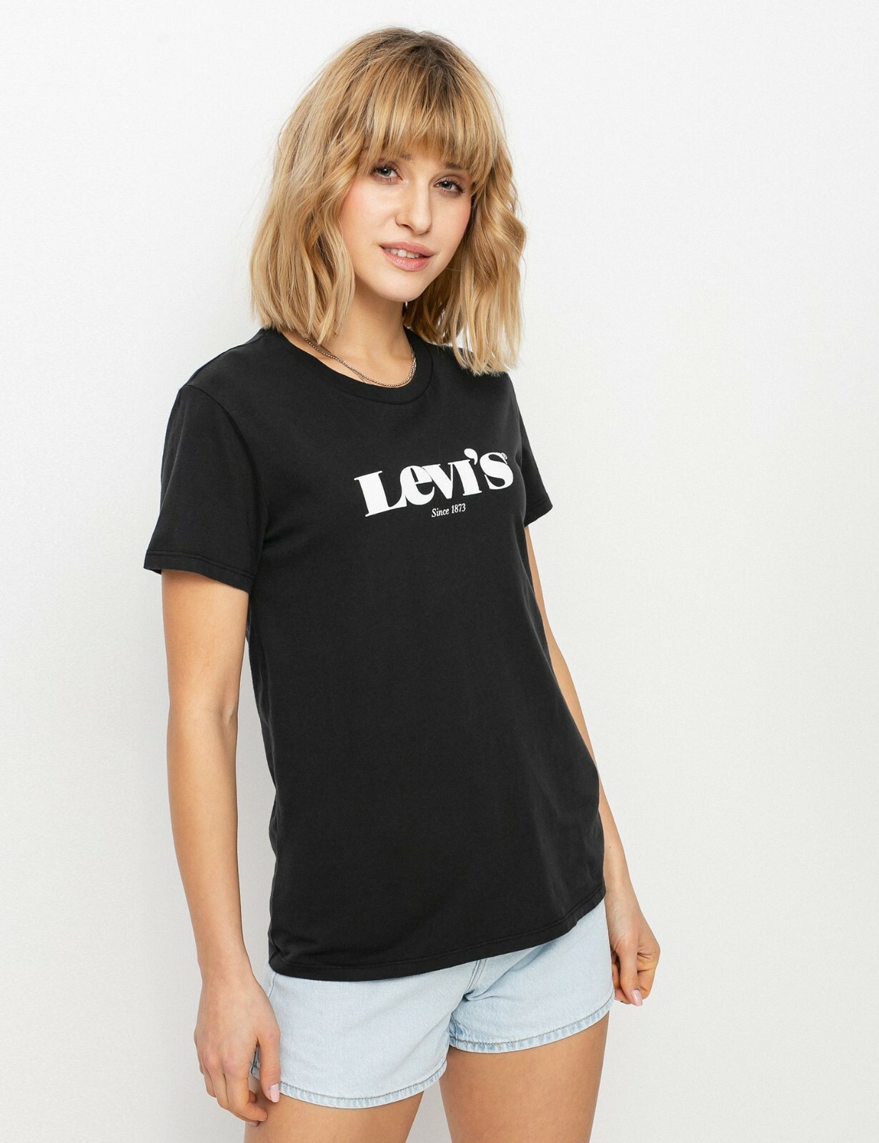 

Женская футболка Levis The Perfect, черно-белая футболка для спортивной одежды, топ для спортивной одежды, Черный, Levi's The Perfect T-Shirt