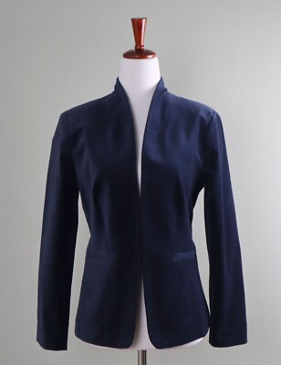 J.CREW 365 NWT $178 Solid Navy Going Out Blazer Jacket Top in Velvet Size 4