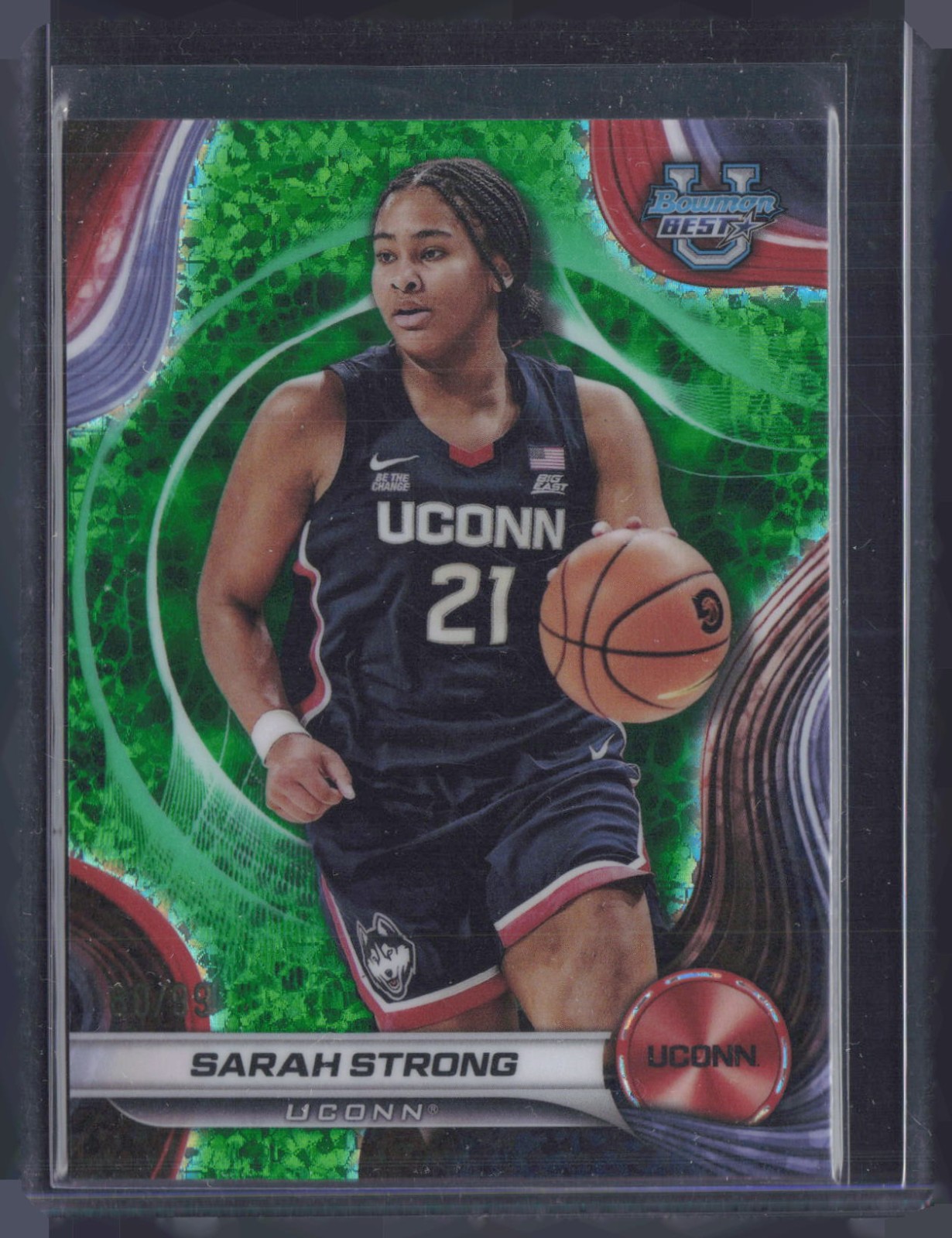 2024 Bowman Chrome U Best Mini Diamond Green Refractor  #64 Sarah Strong 80/99