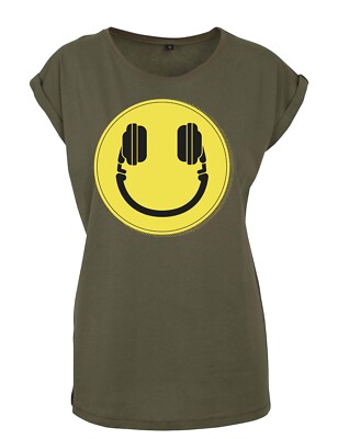 "Headset Smile" Damen Shirt Print Aufdruck Gamer Musik Lustig Hobby Geschenk