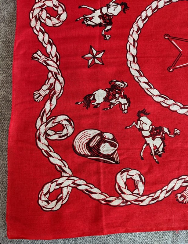 1940'S COWBOY THEME RED BANDANA OLD STORE STOCK | eBay