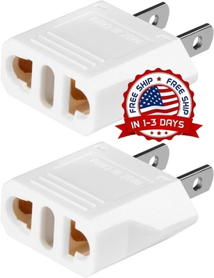 Adaptador de Enchufe Viaje Europa a EE. UU. con Conversor de Salida Paquete de 2