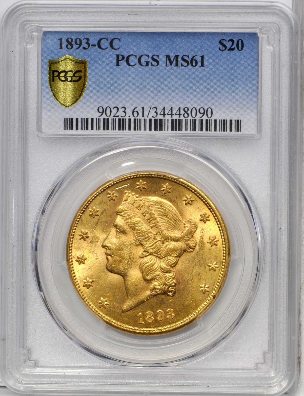 1893-CC PCGS MS61 Carson City $20 Liberty Gold Double Eagle