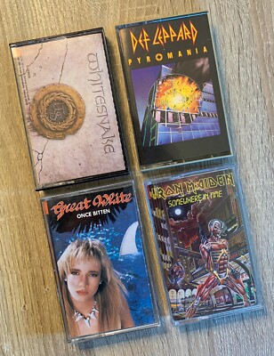 IRON MAIDEN DEF LEPPARD WHITESNAKE GREAT WHITE heavy metal CASSETTE TAPE LOT