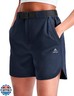 Haimont Women's Hiking Cargo Shorts Quick Dry Travel Shorts for Women with Zipper Pockets for Outdoor Walking -Navy Blue L