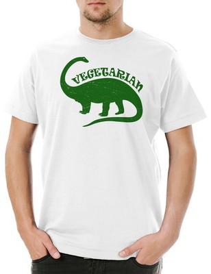 Vegetarian Dinosaur Herren T-Shirt Vegan Dinosaurier Saurier Pflanzenfresser