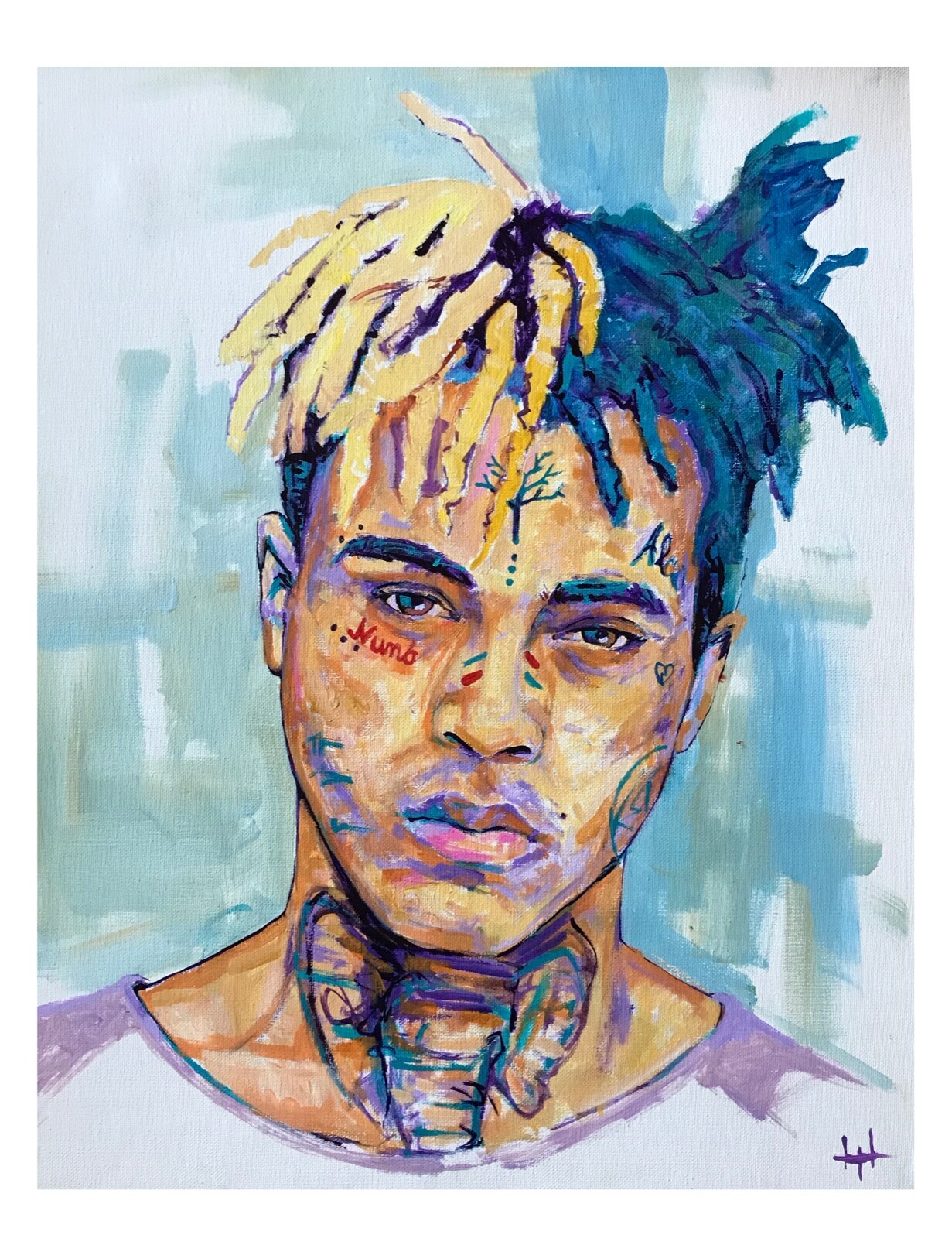 XXXTENTACION  　アート 額縁 絵画 原画 作品 額付き】A4アートポスター XXXTentacion テンタシオン rap