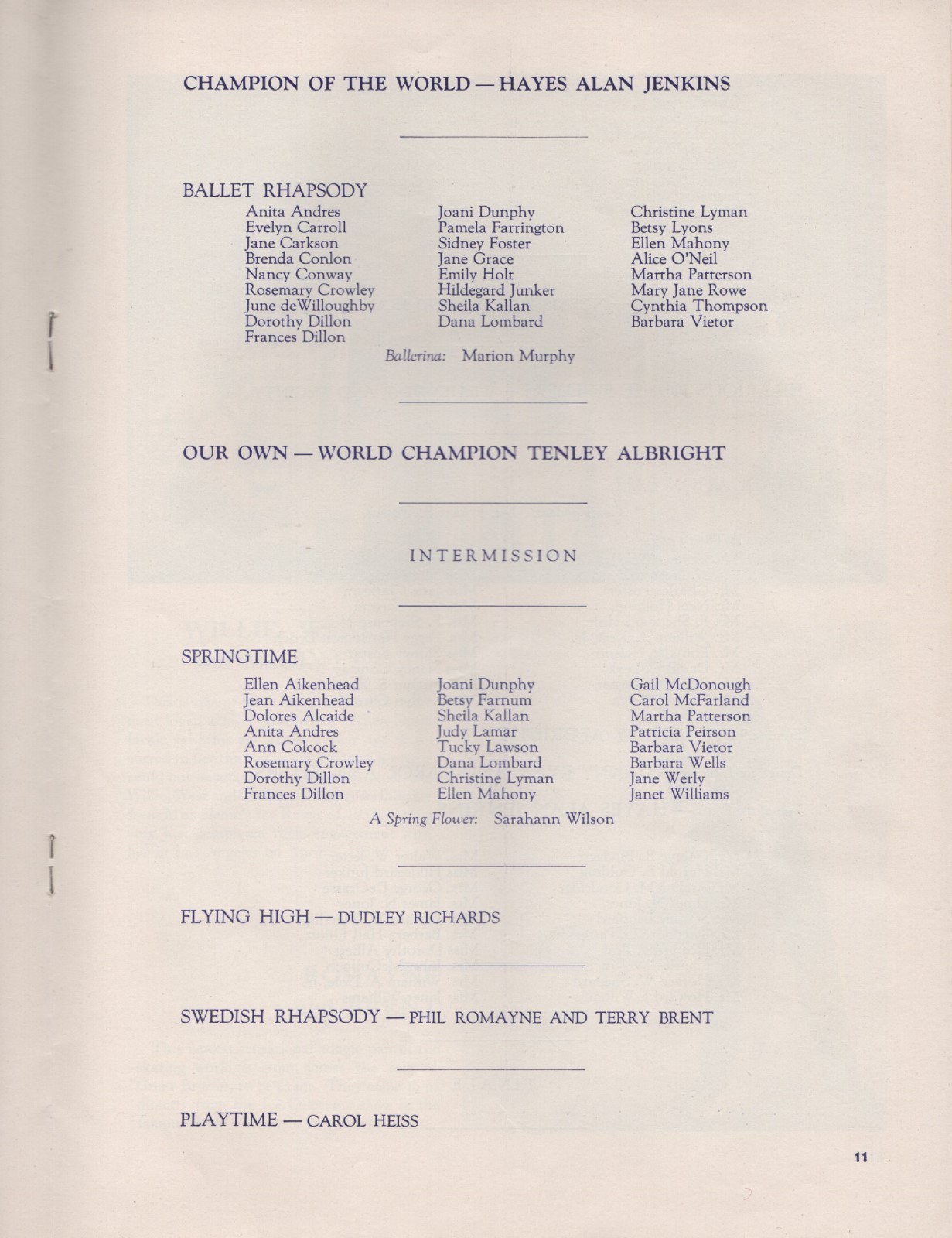 ICE CHIPS of 1953 program Boston Skating Club featuring Albright, Jenkins
