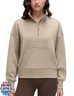 CRZ YOGA SoftAura Half Zip Sweatshirt for Women - Pullover Workout Casual Funnel Neck Sweat Shirts with Pocket Oak Medium