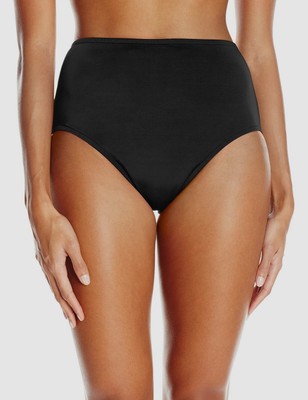 $58 Maxine Of Hollywood Women's Black High-Waist Bikini Bottom Swimwear Size 14