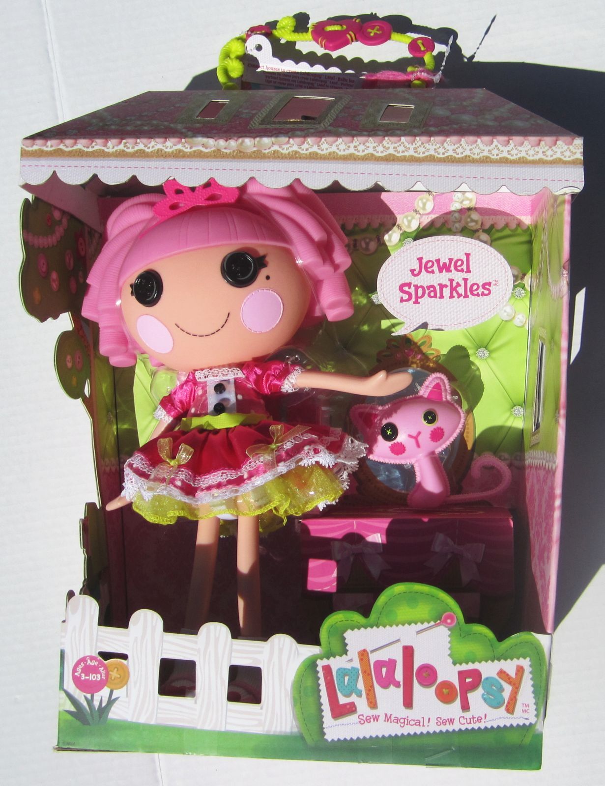 Lalaloopsy Doll Jewel Sparkles With Pink Kitty Cat Large Size NEW 2021 NRFB
