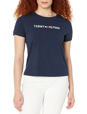 Tommy Hilfiger Women's Performance TShirt-Soft Crew-Neck Basic Summer Tee Blue S