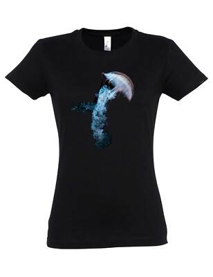 Jellyfish Damen T-Shirt Tattoo Diving School Diver Sports Ocean Sea